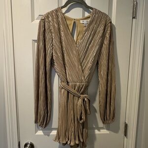 Gold Long-Sleeve Romper